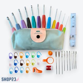 Häkelnadel Set 42-teilig – Ergonomisch, farbig sortiert – Inkl. Zubehör & Aufbewahrungstasche