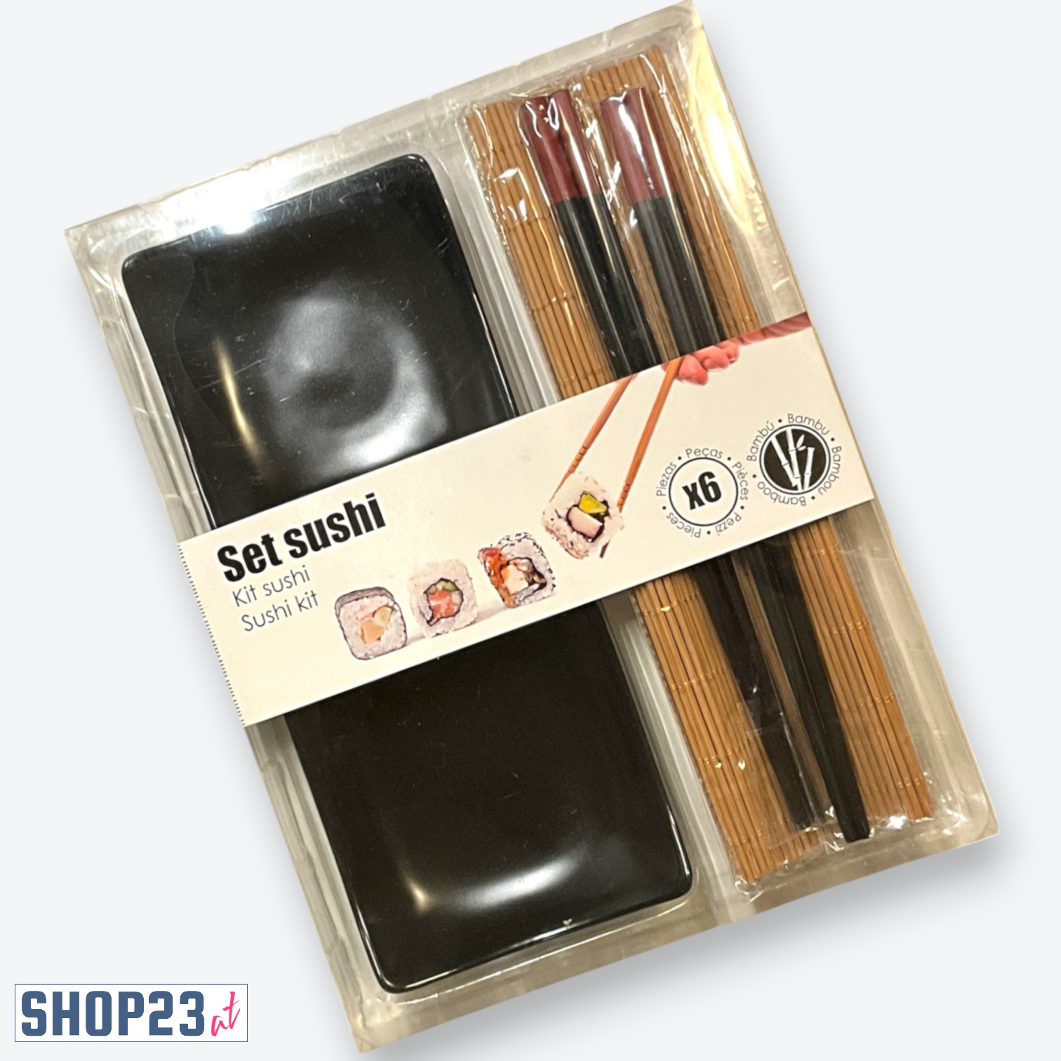 6-teiliges Sushi-Set für 2 Personen – Bambusmatten & Porzellanschalen – Authentisch & Stilvoll – Bild 2