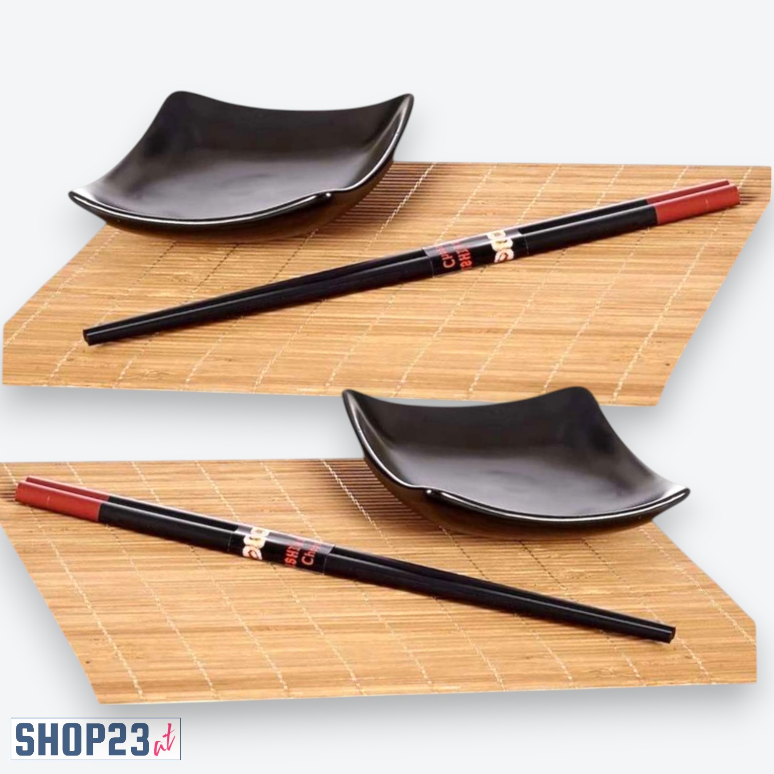 6-teiliges Sushi-Set für 2 Personen – Bambusmatten & Porzellanschalen – Authentisch & Stilvoll