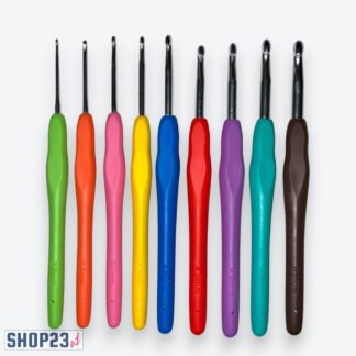 9-teiliges Häkelnadel-Set – Farbcodiert & ergonomisch – Größen 2,0–6,0 mm