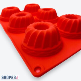 Silikon-Backform „Lion Cake“ Rot – 6 Mini-Gugelhupf Ø 7,2 cm – BPA-frei, Antihaft, Hitzebeständig