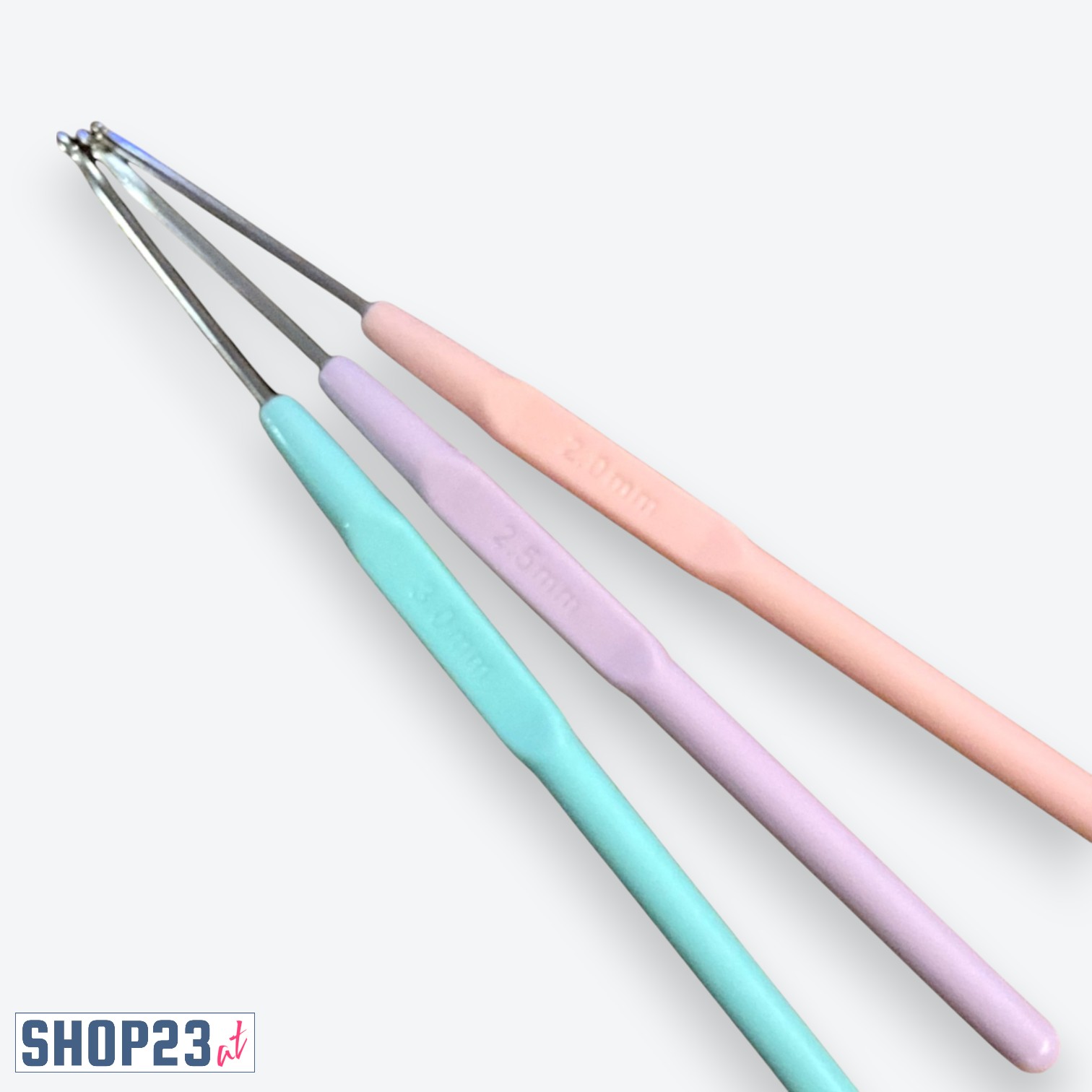 Ergonomisches Häkelnadel-Set Pastell (3-tlg.)